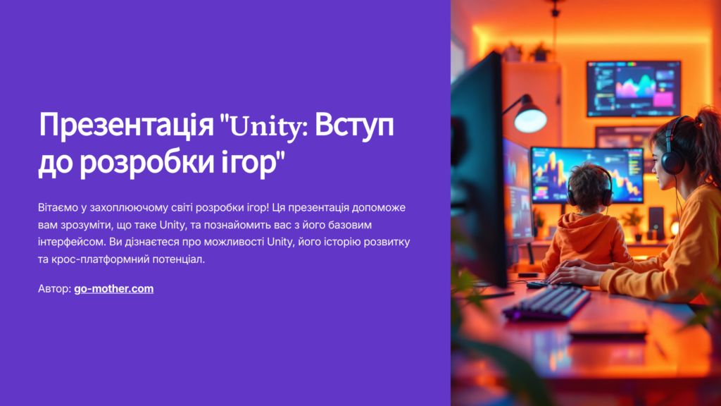 Ознайомлення з інтерфейсом Unity курси програмування для дітей 