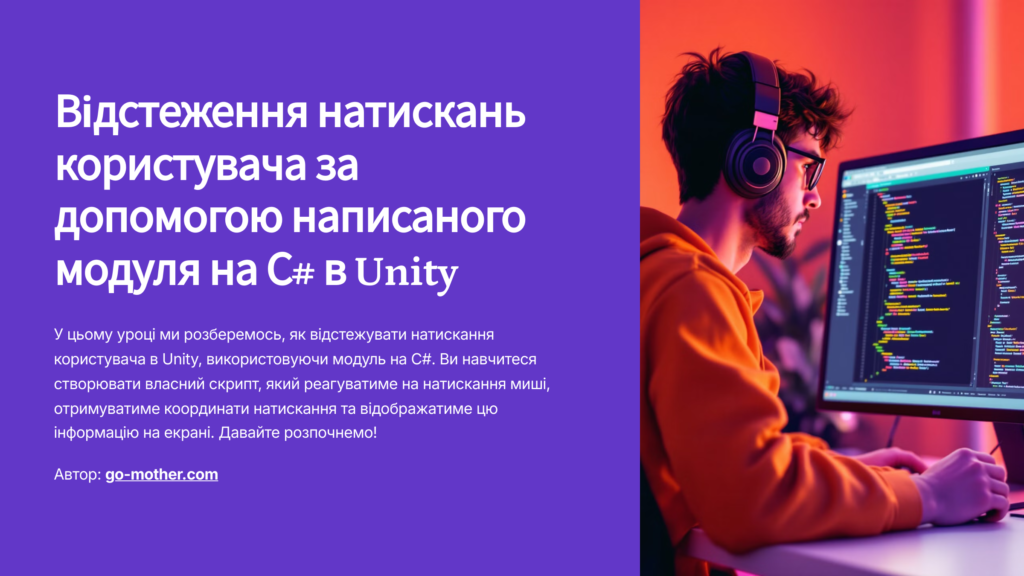 Відстеження натискань користувача в Unity програмування курси