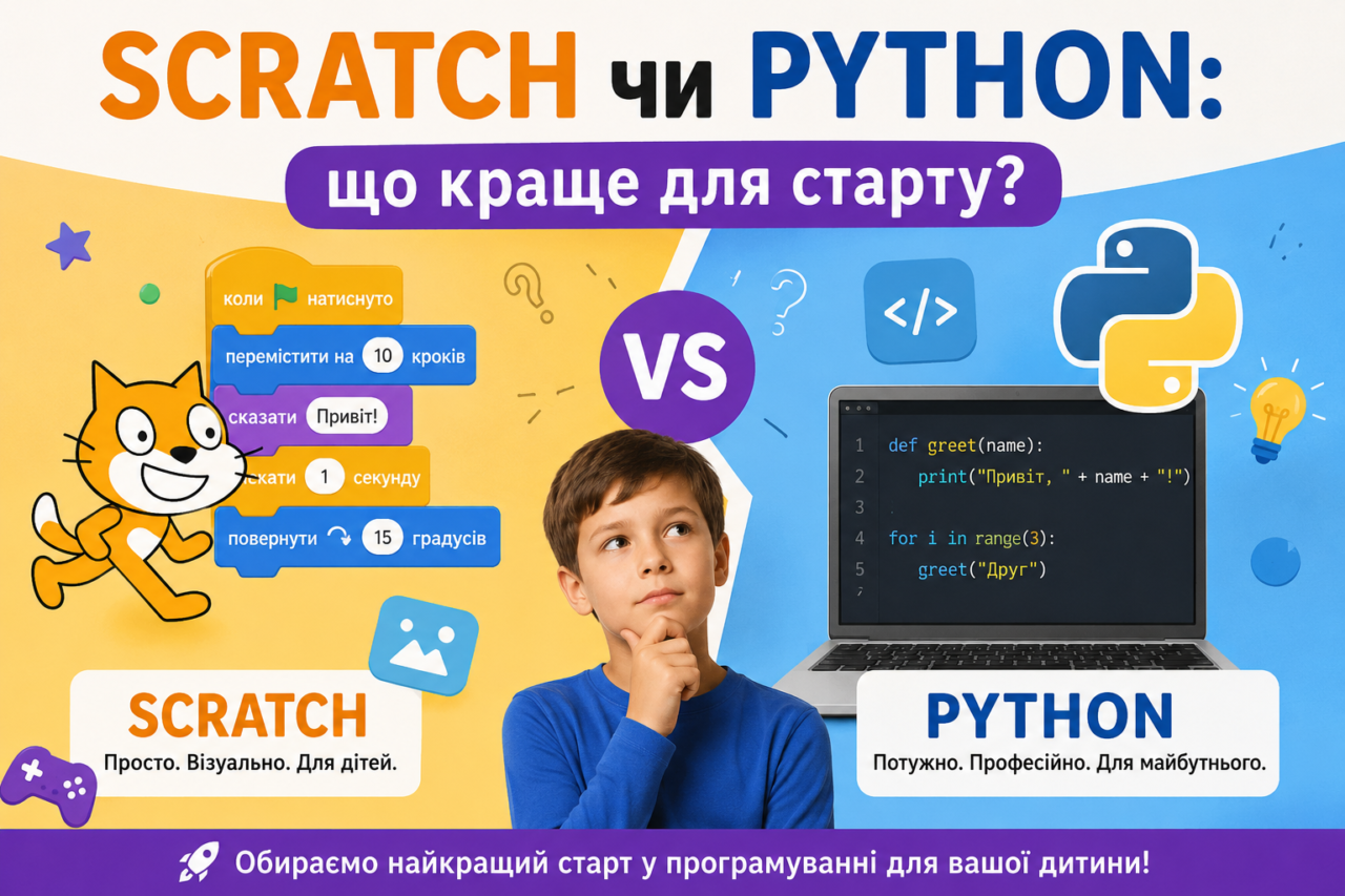 Scratch чи Python, Scratch или Python, Scratch or Python
