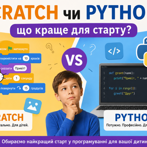 Scratch чи Python, Scratch или Python, Scratch or Python